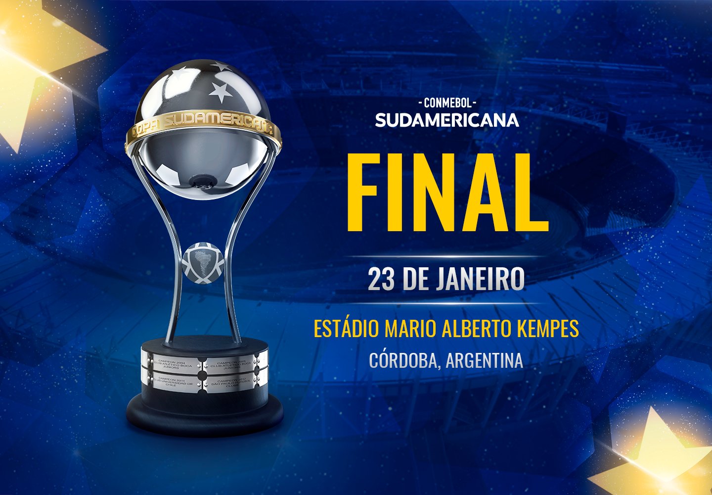 Conmebol confirma final da SulAmericana, em Córdoba, no dia 23 de