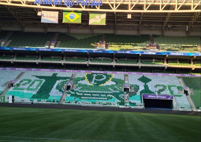 Torcida do Palmeiras prepara mosaico para jogo diante do Deportivo Pereira  - Lance!