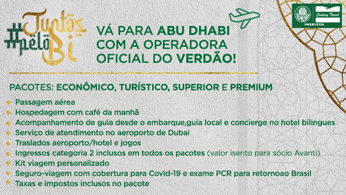 Operadora oficial de turismo do Verdão oferece pacotes para o Mundial de  Clubes – Palmeiras