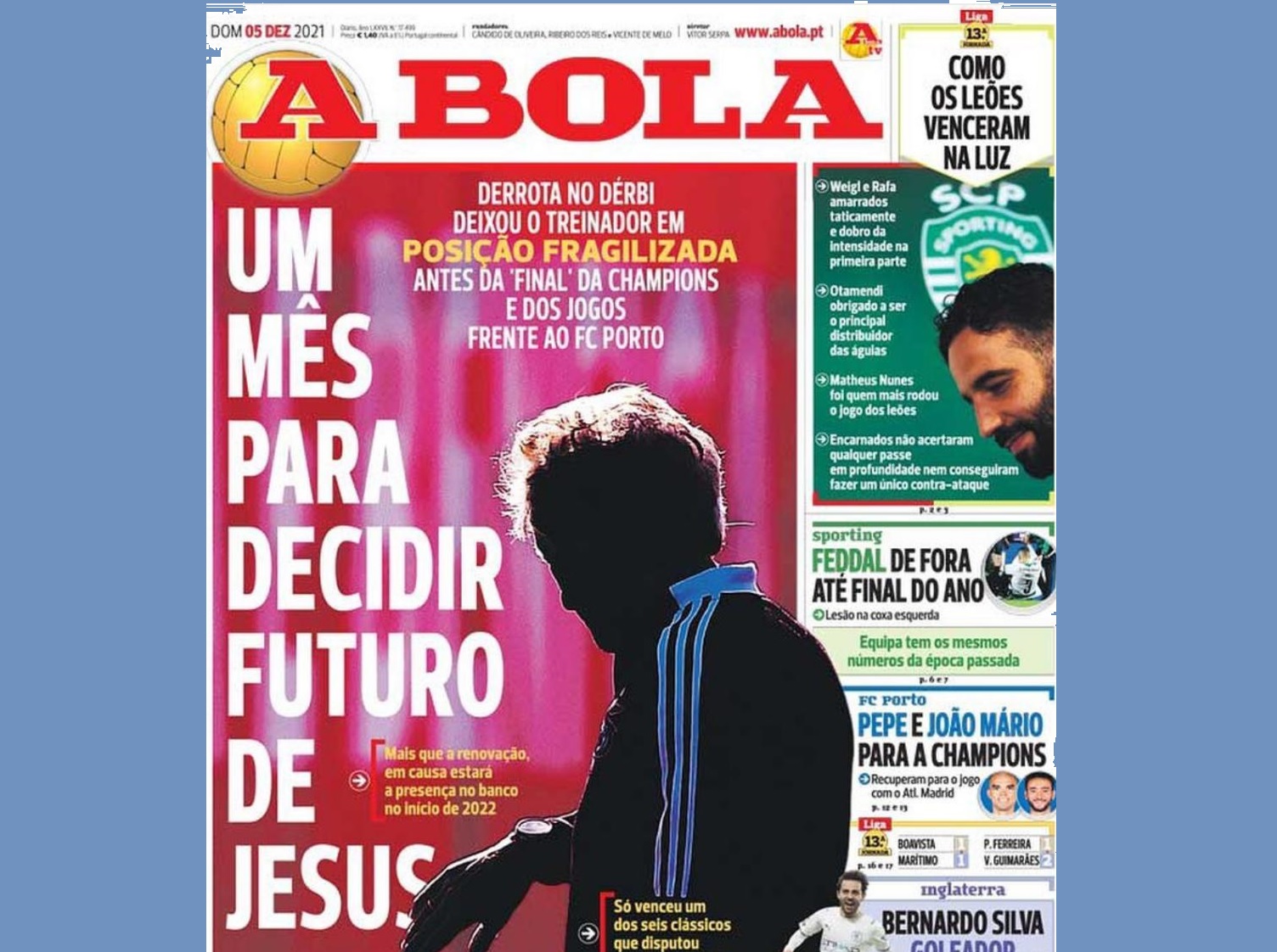 Jornal A Bola 5-12-2021