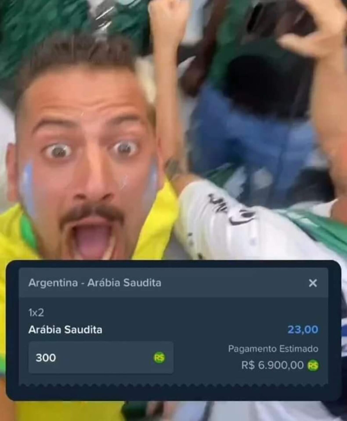 r brasileiro aposta R$ 2 mil na Arábia Saudita contra a