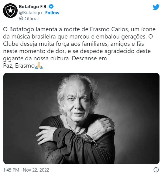 Twitter Botafogo Erasmo Carlos