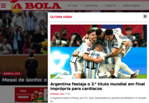 A Bola notícia de última hora Argentina Campeã Copa Qatar