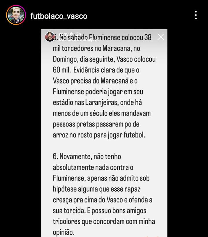 Posicionamento do dono da Reserva sobre as declarações do presidente do Fluminense, Mário Bittencourt, com relação a movimentação do Vasco para atuar no Maracanã