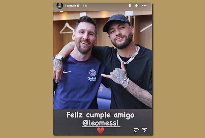 Neymar felicita Messi