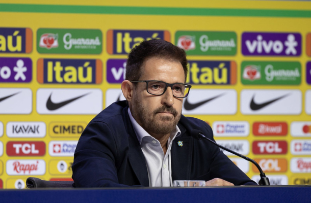 - Foto: PAU BARRENA/AFP via Getty Images - Legenda: Ramon Menezes falou sobre os treinamentos na Granja Comary e na confiança no trabalho da Seleção Pré-Olímpica