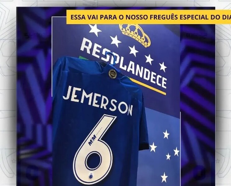 Cruzeiro provoca e vende camisa com o nome de 'Jemerson', do Atlético