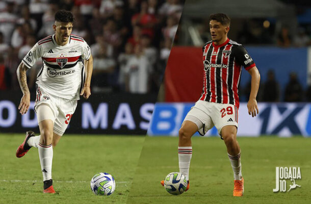 Foto: Rubens Chiri/São Paulo - Legenda: Mandou muito bem em 2023! Maia vem chamando a atenção do futebol europeu