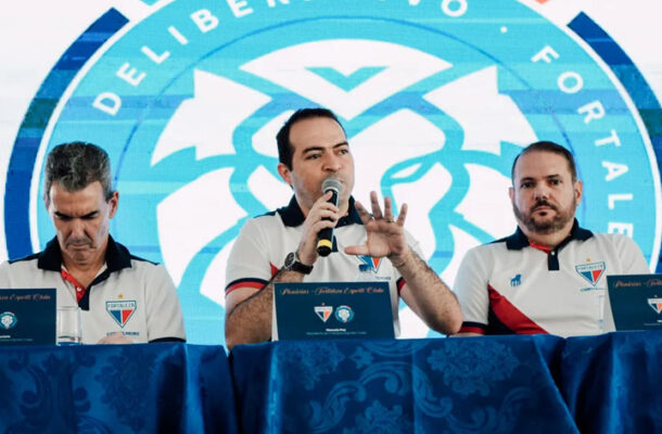 Foto: Igor Mendes/Fortaleza - Legenda: Com passagem vitoriosa, Marcelo Paz deixa a presidência do Fortaleza