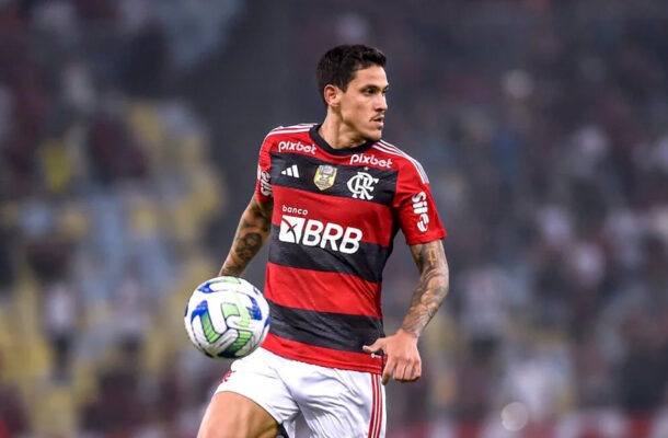 Foto: Marcelo Cortes/Flamengo - Legenda: Pedro foi o artilheiro do Flamengo na temporada 2023