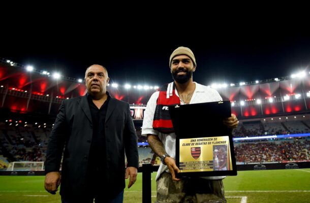 Foto: Marcelo Cortes/Flamengo - Legenda: Relação de Gabigol e Marcos Braz no Flamengo já teve altos e baixos