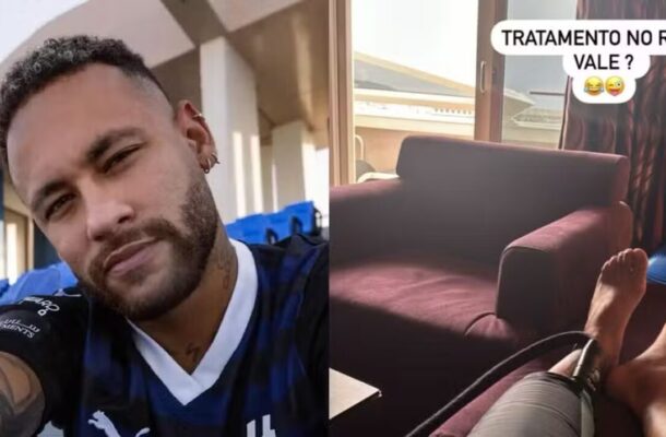 Foto: Reprodução/Instagram - Legenda: Neymar publicou foto em que aparece realizando tratamento no cruzeiro que organizou