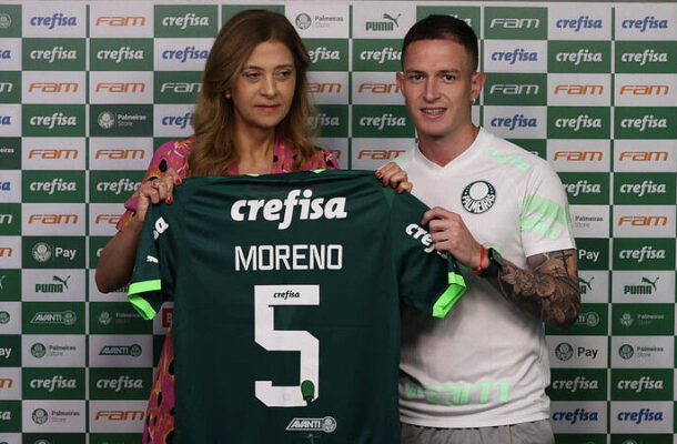 JANEIRO - Após um ano de muitas conquistas em 2023, o Palmeiras buscou reforçar o elenco para manter uma base vitoriosa. Para isso, o Verdão acertou as chegadas do volante Aníbal Moreno, o lateral-esquerdo Caio Paulista e os atacantes Bruno Rodrigues e Lázaro. - Foto: Cesar Greco/Palmeiras