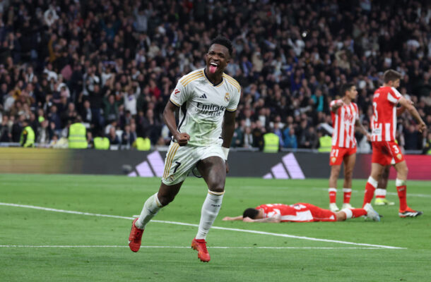 Foto: Divulgação/Real Madrid - Legenda: Almería contesta gol marcado por Vinícius Junior