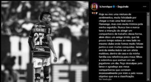 Bruno Henrique se pronuncia após expulsão: 'Tristeza'